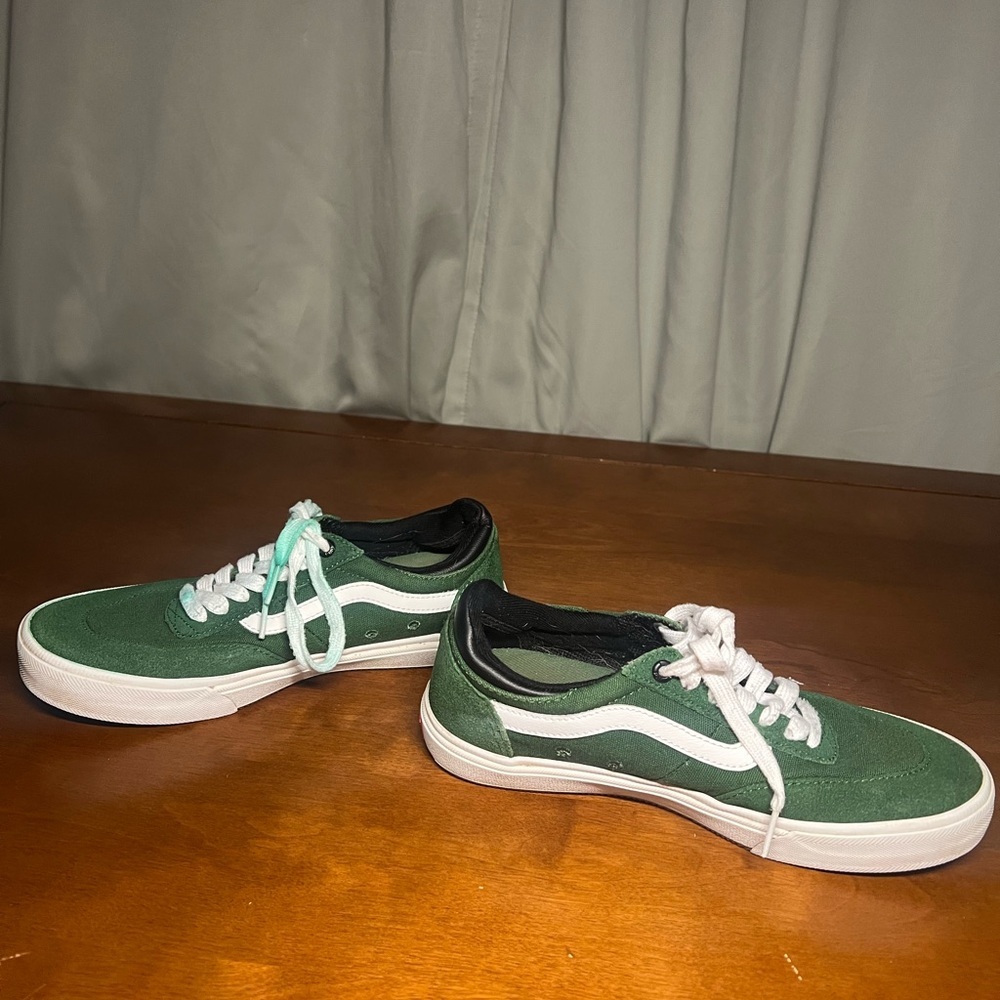 Vans Green and White Men's Sneakers - Picture 5 of 8
